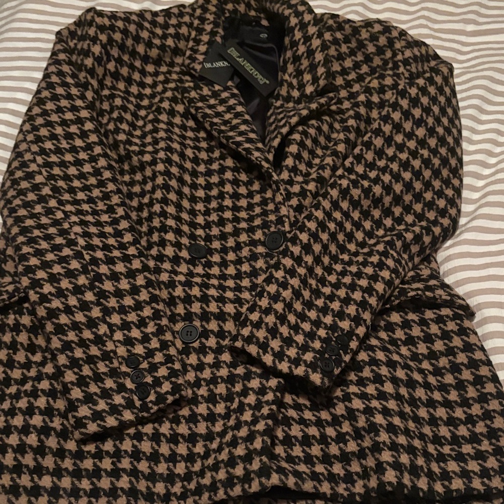 NWT Blank NYC Houndstooth Double-Breasted Blazer